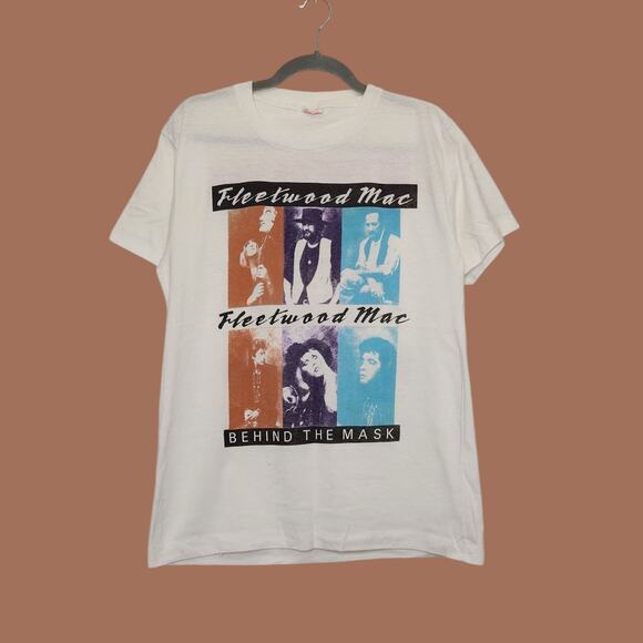 Vintage Fleetwood Mac XL Rayco Behind Mask Tour 1990 Shirt Single Stitch VTG - Picture 1 of 7